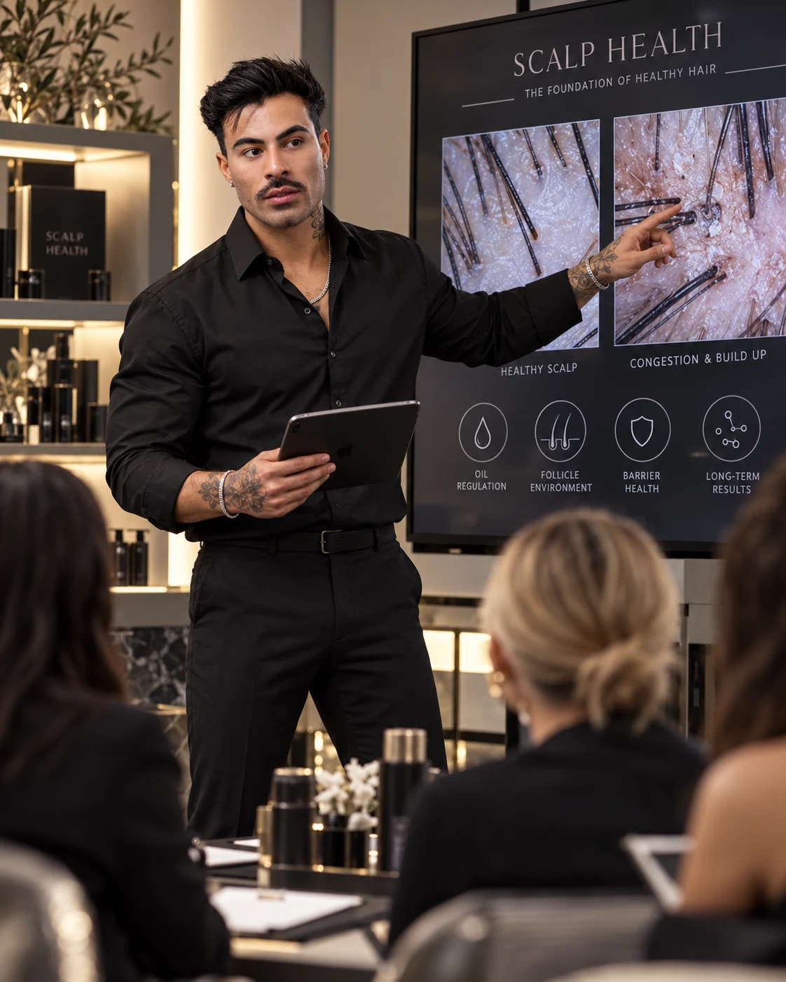 Scalp-care presentation scene